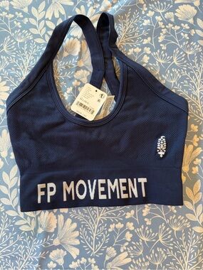 FP Movement by Free People Navy Seamless Racerback Sports Bra